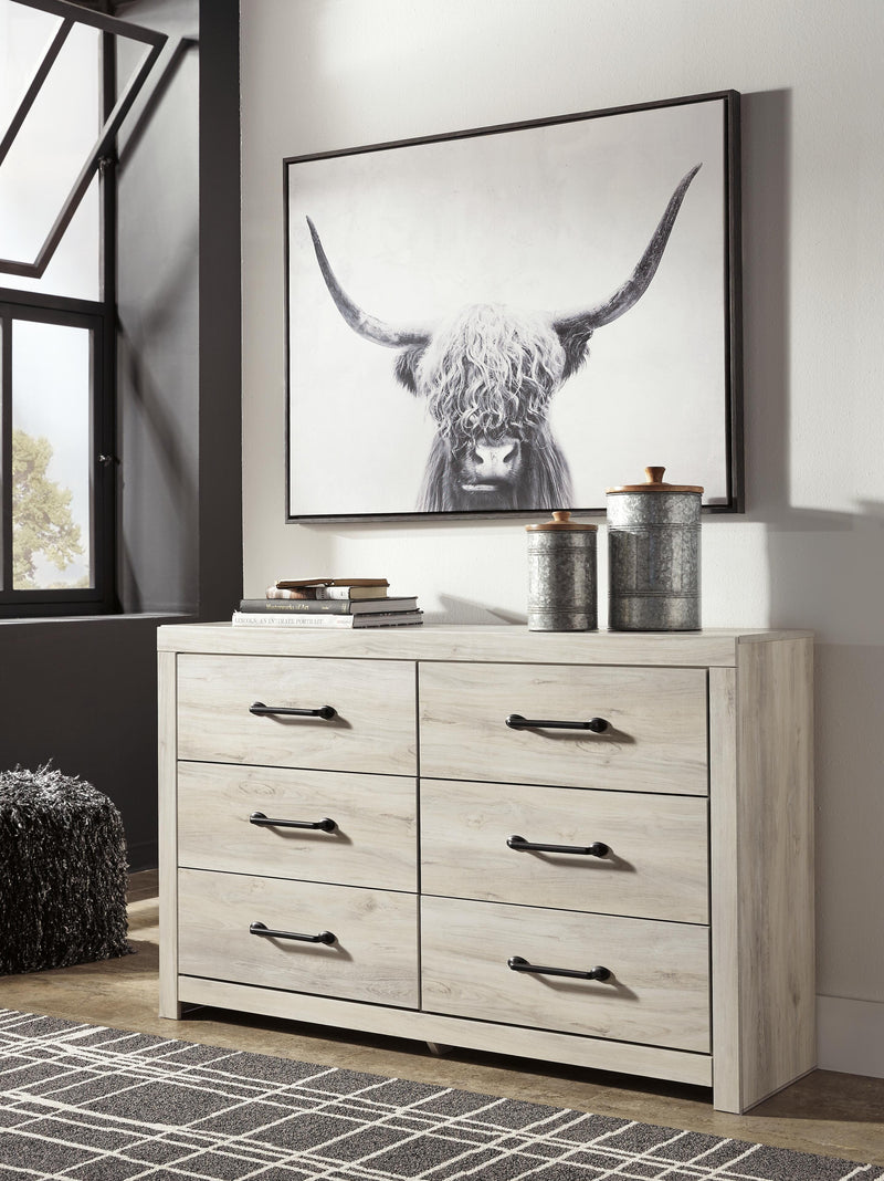 Cambeck Whitewash King Panel Bed, Dresser and 2 Nightstands - B192B117