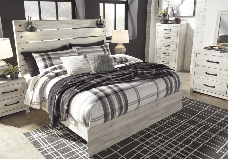 Cambeck Whitewash King Panel Bed - Gate FurnitureKing Bed