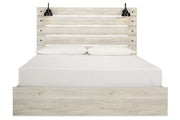 Cambeck Whitewash King Panel Bed with 4 Storage Drawers - Gate FurnitureKing Bed