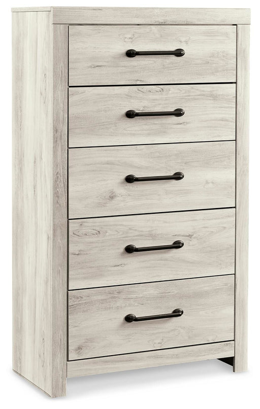 Cambeck Whitewash King Panel Bed with Storage, Chest and 2 Nightstands - B192B80