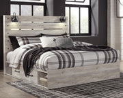 Cambeck Whitewash King Panel Bed with Storage, Chest and 2 Nightstands - B192B80