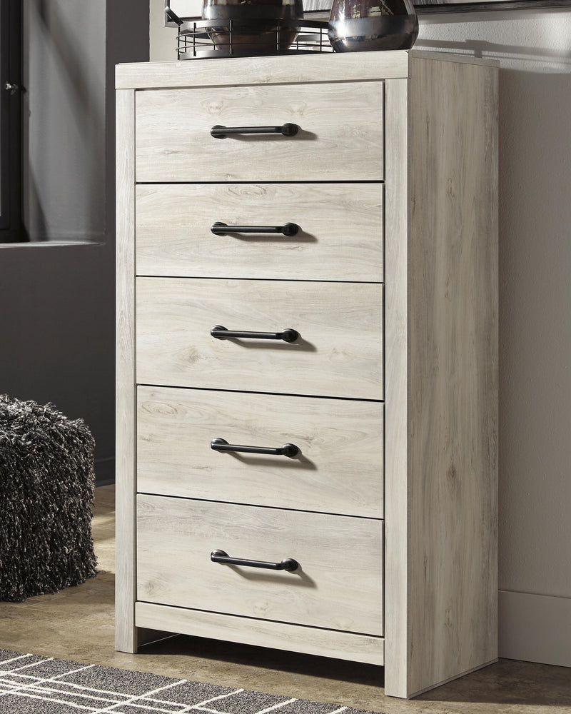 Cambeck Whitewash King Panel Bed with Storage, Chest and 2 Nightstands - B192B80