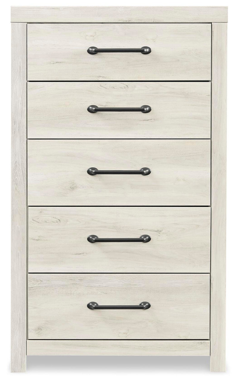 Cambeck Whitewash King Panel Bed with Storage, Chest and 2 Nightstands - B192B80
