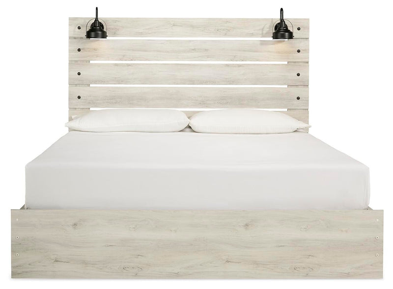 Cambeck Whitewash King Panel Bed with Storage, Chest and 2 Nightstands - B192B80