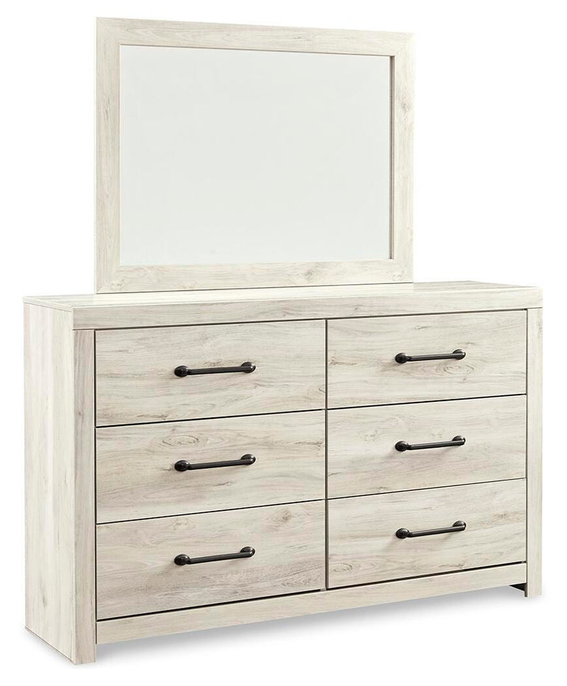 Cambeck Whitewash King Panel Headboard, Dresser, Mirror and Nightstand - B192B69
