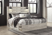 Cambeck Whitewash King Panel Storage Bed, Dresser and 2 Nightstands - B192B118