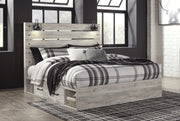 Cambeck Whitewash King Side Storage Platform Bed - Gate FurnitureKing Bed