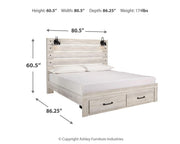 Cambeck Whitewash King Storage Bed, 2 Dressers, Mirror, and 2 Nightstands - B192B104