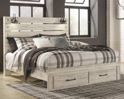 Cambeck Whitewash King Storage Bed, 2 Dressers, Mirror, and 2 Nightstands - B192B104