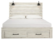 Cambeck Whitewash King Storage Bed, 2 Dressers, Mirror, and 2 Nightstands - B192B104