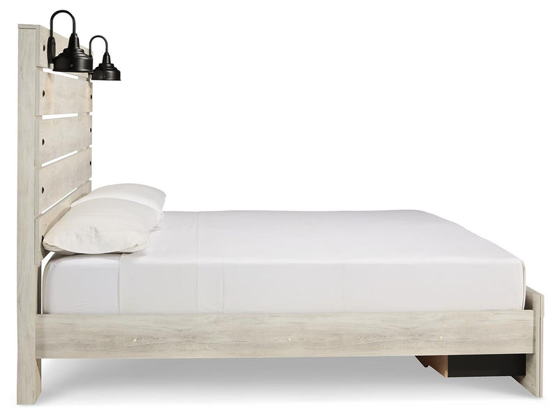 Cambeck Whitewash King Storage Bed, 2 Dressers, Mirror, and 2 Nightstands - B192B104