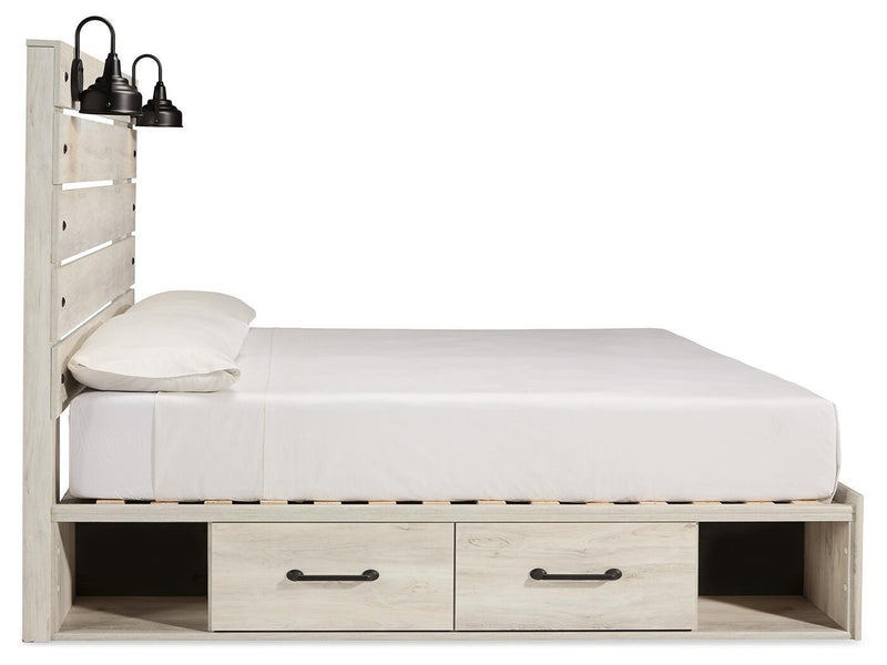 Cambeck Whitewash King Storage Bed, Dresser, Chest and 2 Nightstands - B192B107