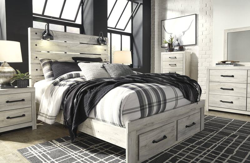 Cambeck Whitewash Queen Footboard Storage Bed - Gate FurnitureQueen Bed