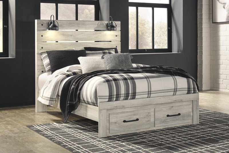 Cambeck Whitewash Queen Footboard Storage Bed - Gate FurnitureQueen Bed