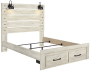 Cambeck Whitewash Queen Footboard Storage Bed - Gate FurnitureQueen Bed