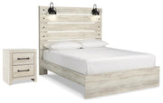 Cambeck Whitewash Queen Panel Bed and 2 Nightstands - B192B119