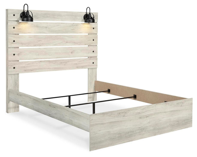 Cambeck Whitewash Queen Panel Bed and 2 Nightstands - B192B119
