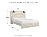 Cambeck Whitewash Queen Panel Bed and 2 Nightstands - B192B119