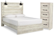 Cambeck Whitewash Queen Panel Bed and Chest - B192B121