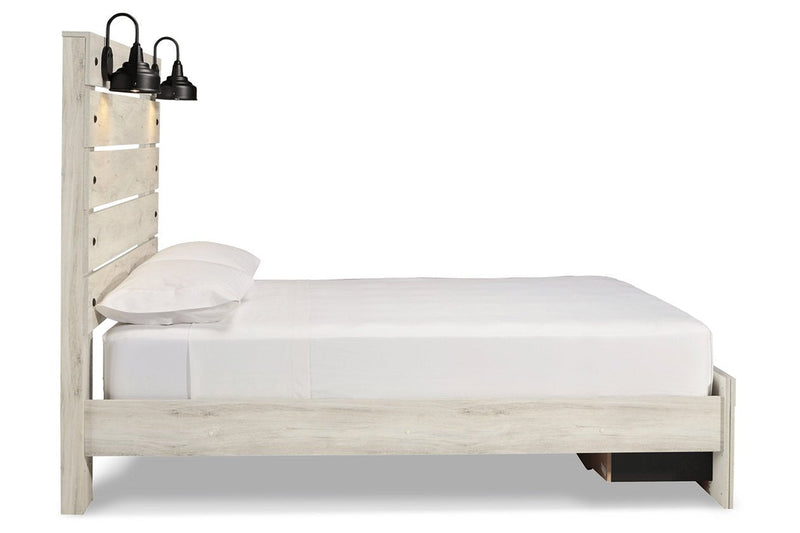 Cambeck Whitewash Queen Panel Bed with 2 Storage Drawers - Gate FurnitureQueen Bed