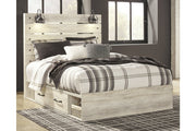 Cambeck Whitewash Queen Panel Bed with 2 Storage Drawers - Gate FurnitureQueen Bed