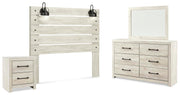 Cambeck Whitewash Queen Panel Headboard, Dresser, Mirror, and Nightstand - B192B57
