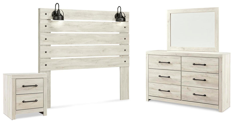 Cambeck Whitewash Queen Panel Headboard, Dresser, Mirror, and Nightstand - B192B57