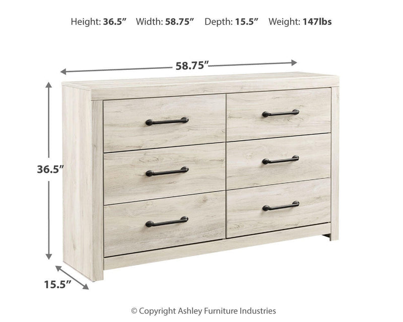 Cambeck Whitewash Queen Panel Storage Bed, Dresser and 2 Nightstands - B192B76