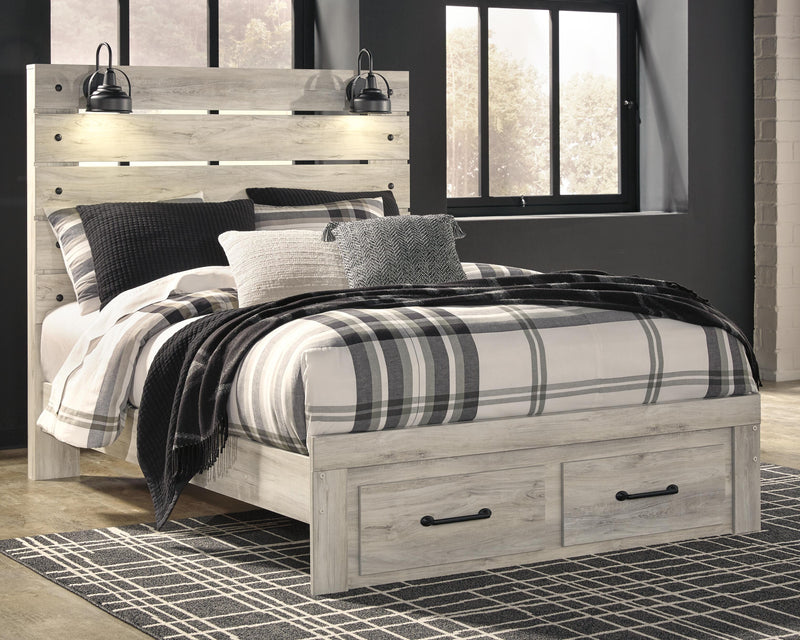 Cambeck Whitewash Queen Panel Storage Bed, Dresser and 2 Nightstands - B192B76