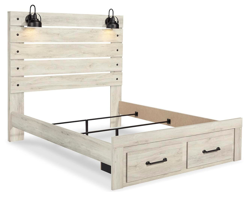 Cambeck Whitewash Queen Panel Storage Bed, Dresser and 2 Nightstands - B192B76