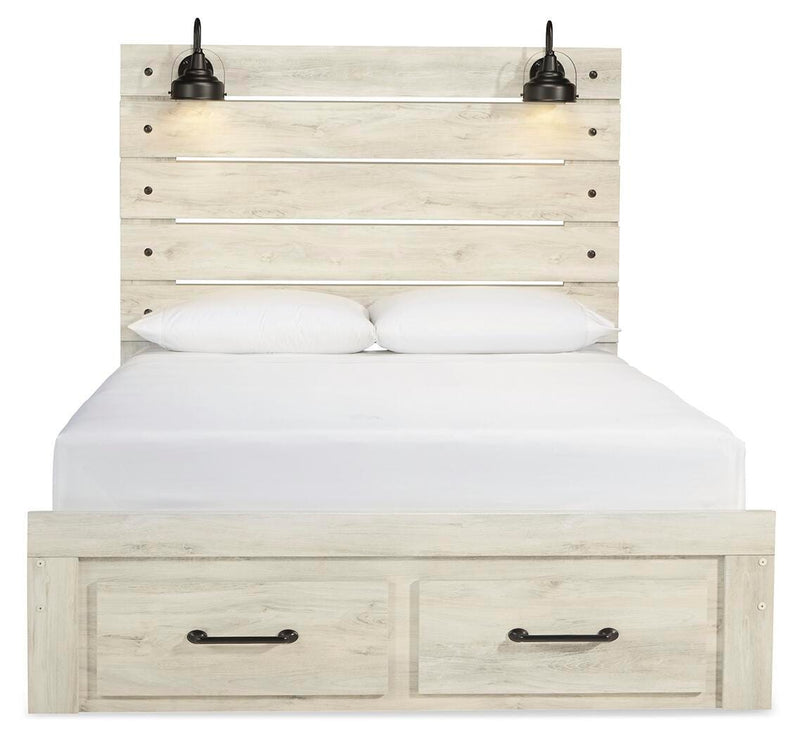 Cambeck Whitewash Queen Panel Storage Bed, Dresser and 2 Nightstands - B192B76