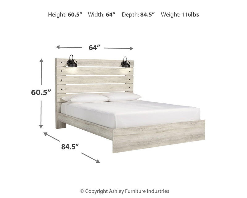 Cambeck Whitewash Queen Panel Storage Bed, Dresser, Chest and 2 Nightstands - B192B120