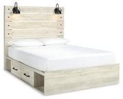 Cambeck Whitewash Queen Panel Storage Bed, Dresser, Mirror, 2 Chests and 2 Nightstands - B192B90