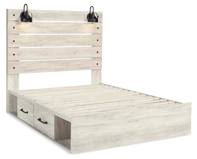 Cambeck Whitewash Queen Panel Storage Bed, Dresser, Mirror, 2 Chests and 2 Nightstands - B192B90