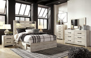 Cambeck Whitewash Queen Panel Storage Bed, Dresser, Mirror, 2 Chests and 2 Nightstands - B192B90
