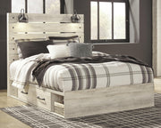 Cambeck Whitewash Queen Panel Storage Bed, Dresser, Mirror, 2 Chests and 2 Nightstands - B192B90