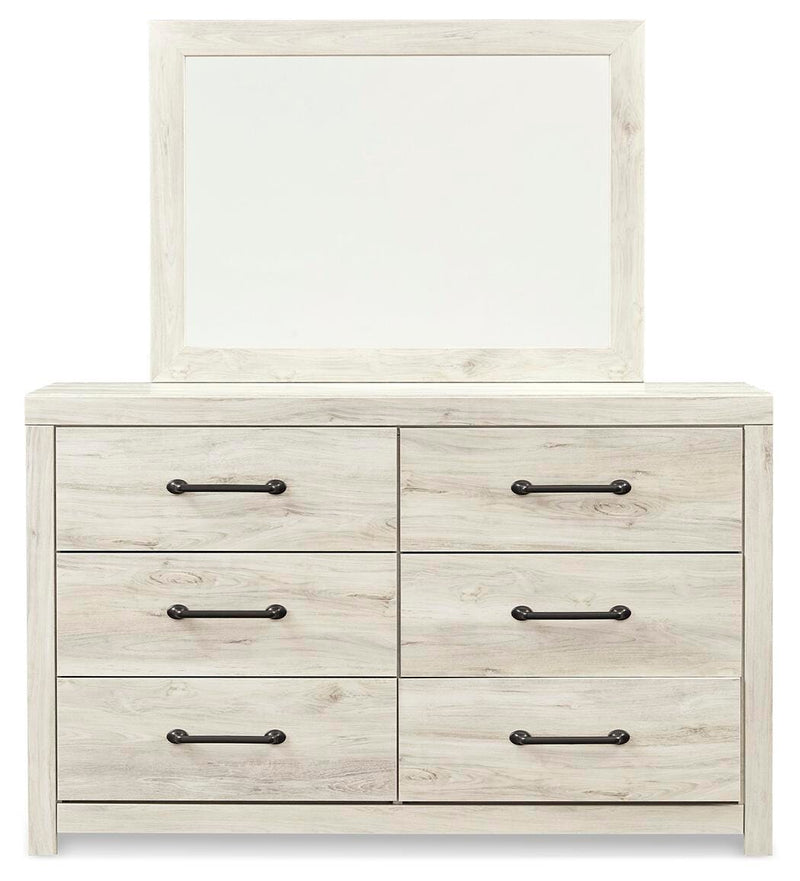 Cambeck Whitewash Queen Panel Storage Bed, Dresser, Mirror, 2 Chests and 2 Nightstands - B192B90