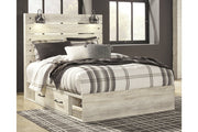 Cambeck Whitewash Queen Platform Bed with 2 Storage Drawers - Gate FurnitureQueen Bed
