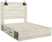 Cambeck Whitewash Queen Side Storage Platform Bed - Gate FurnitureQueen Bed