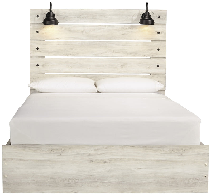 Cambeck Whitewash Queen Side Storage Platform Bed - Gate FurnitureQueen Bed