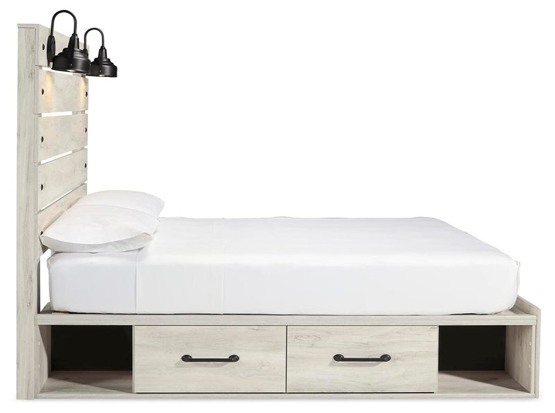 Cambeck Whitewash Queen Storage Bed, Chest and 2 Nightstands - B192B128