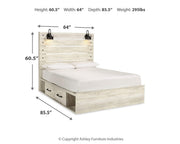 Cambeck Whitewash Queen Storage Bed, Chest and 2 Nightstands - B192B128