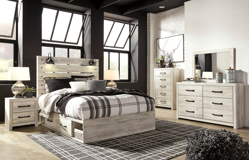 Cambeck Whitewash Side Storage Platform Bedroom Set - Gate FurnitureBedroom Set