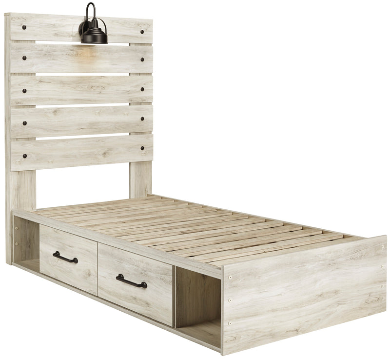 Cambeck Whitewash Side Storage Platform Youth Bedroom Set - Gate FurnitureYouth Bedroom Set
