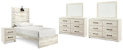 Cambeck Whitewash Twin Panel Bed, 2 Dressers, 2 Mirrors and 2 Nightstands - B192B88