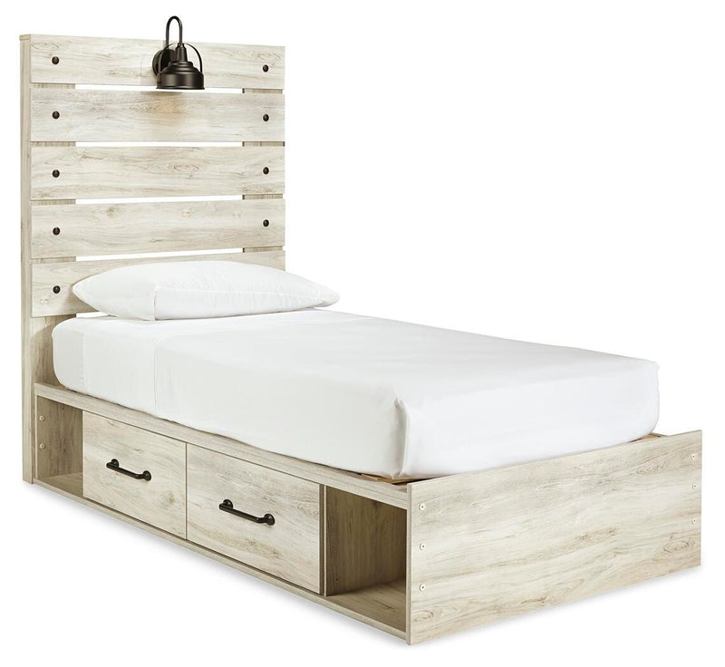 Cambeck Whitewash Twin Panel Bed, Dresser, Chest and Nightstand - B192B84