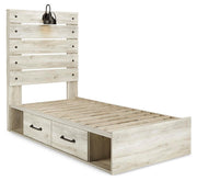 Cambeck Whitewash Twin Panel Bed, Dresser, Chest and Nightstand - B192B84