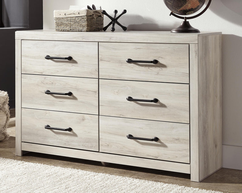Cambeck Whitewash Twin Panel Bed, Dresser, Chest and Nightstand - B192B84