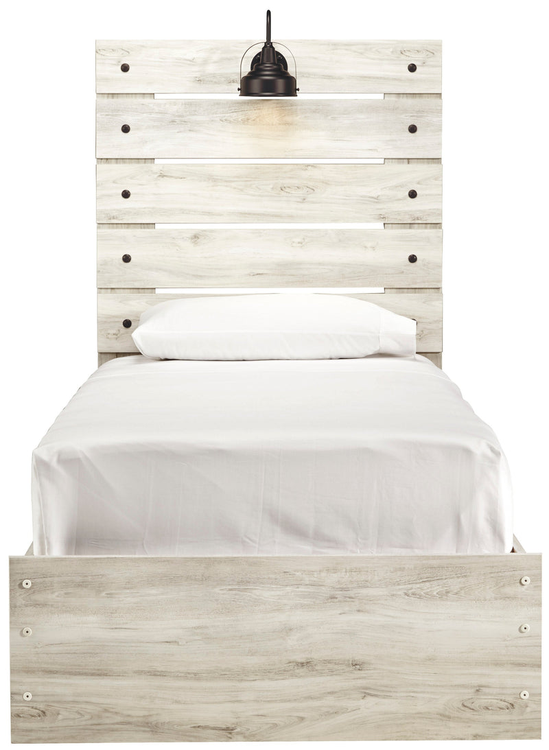 Cambeck Whitewash Twin Panel Bed - Gate FurnitureTwin Bed