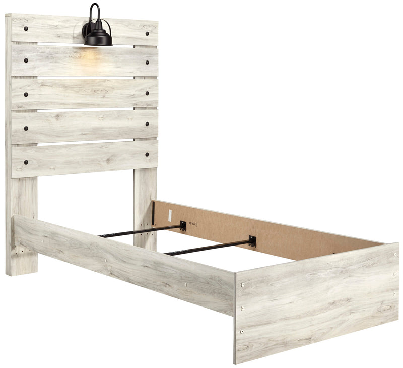 Cambeck Whitewash Twin Panel Bed - Gate FurnitureTwin Bed